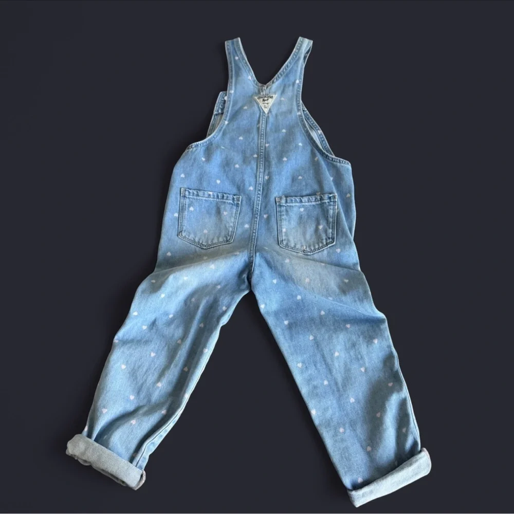 Oshkosh Bgosh Toddler Heart Denim Overalls 5T
